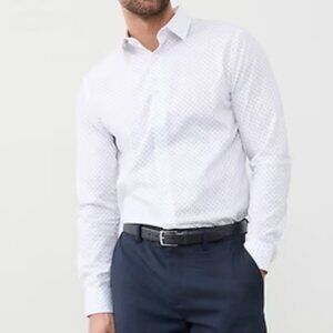 Brand New - Banana Republic Slim Untucked Dress Shirt Tall Large - Blue Mini Geo